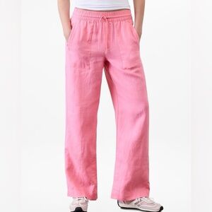 Athleta Retreat Linen High Rise Wide Leg Pant size 4